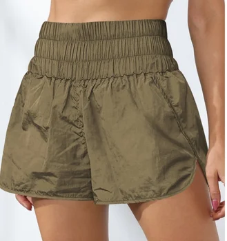2023 Женские Летние Шорты с эластичной талией, быстросохнущий однотонный низ, Женская Простая уличная одежда, Пляжные Короткие брюки 0