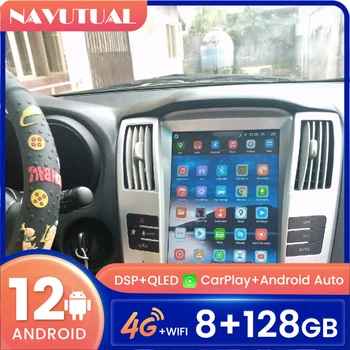 Android 12 Радио для Lexus RX300 RX330 RX350 RX400 RX450 2004-2007 Автомобильный стерео Экран Tesla GPS Навигация Carplay Bluetooth WiFi
