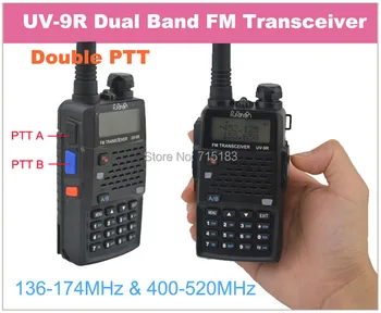 Furonson UV-9R Double PTT Двухдиапазонное FM-портативное двухстороннее радио 400-520 МГц и 136-174 МГц со вспышкой