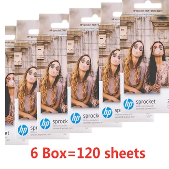 GIAUSA 6 Коробка (60 листов) для фотобумаги HP Sprocket 2x3 Мини-фотобумага Карманный фотопринтер HP Zink Paste Photo Paper