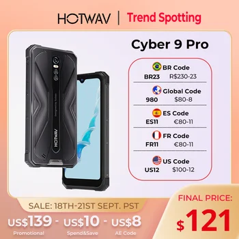 HOTWAV Cyber 9 Pro Прочный Смартфон 8 ГБ + 128 ГБ 7500 мАч Helio P60 Восьмиядерный 6,3 