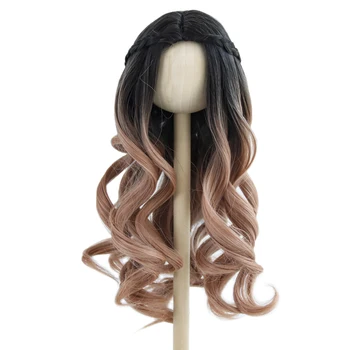 Бесплатная доставка в США ЕС 18 дюймовые парики для американских кукол Длинные вьющиеся волнистые от воды высокотемпературные аксессуары из волокна для париков длиной 26 см 0