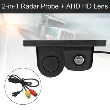 Водонепроницаемая Автомобильная камера заднего вида ночного видения, 170-градусный HD-радар для парковки заднего хода, камера с жужжащей сигнализацией/ультразвуковыми датчиками 0