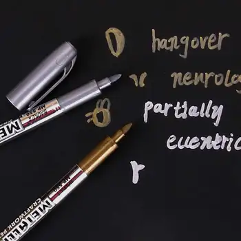 Металлическая маркерная ручка цвета: Золотистый, Серебристый, 1,5 мм, Перманентная краска, ручки для стекла, Металлические тканевые маркеры, ручки для рукоделия, художественная живопись